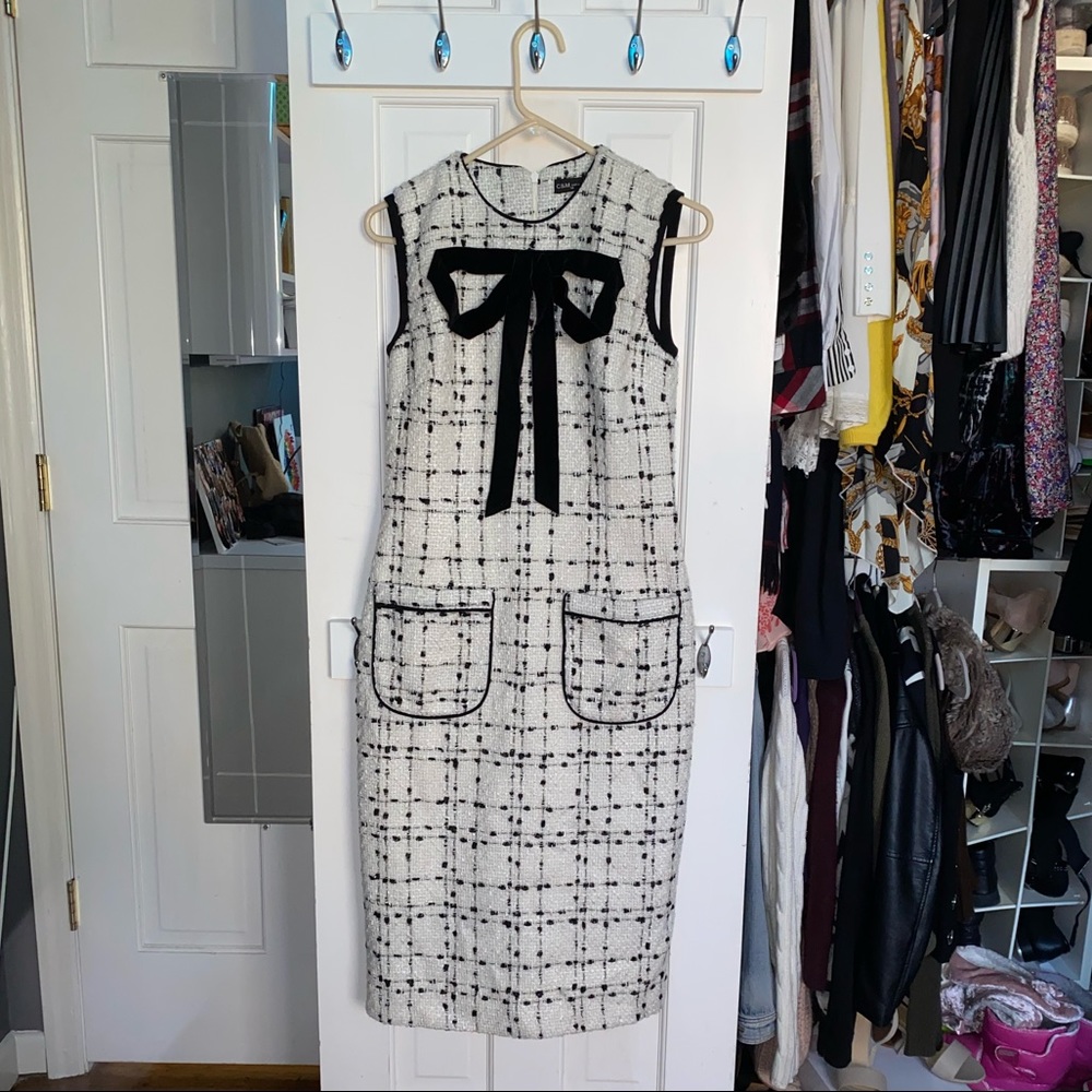 Vintage white and black dress